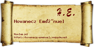 Hovanecz Emánuel névjegykártya